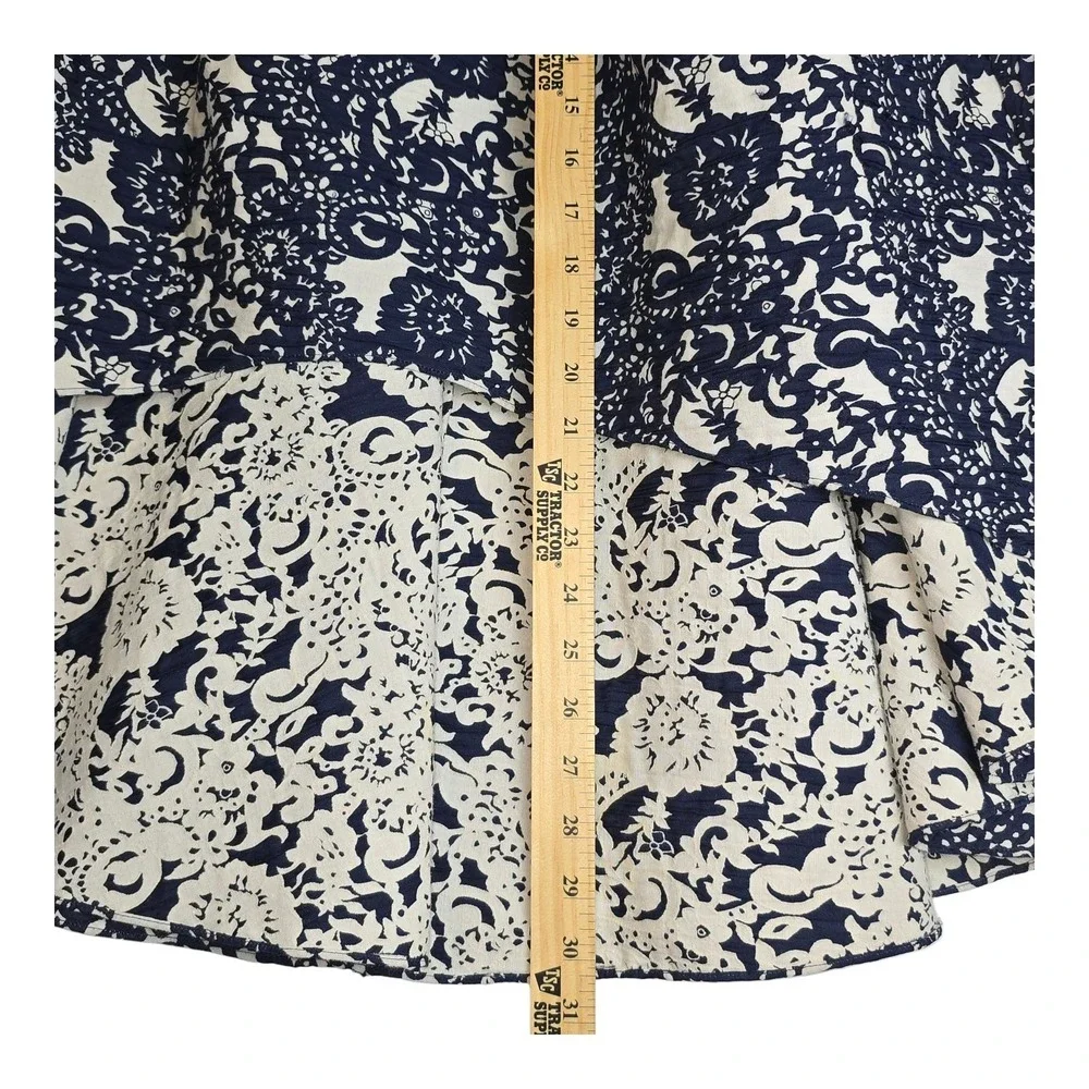 Anthropologie Sachin Babi Blue White Floral Skirt High-Low‎ Blue & White Size 4P